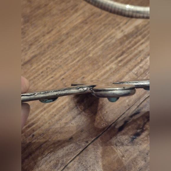 Huge Signed Navajo Sterling Turquoise Cross Pendant - Picture 9 of 10